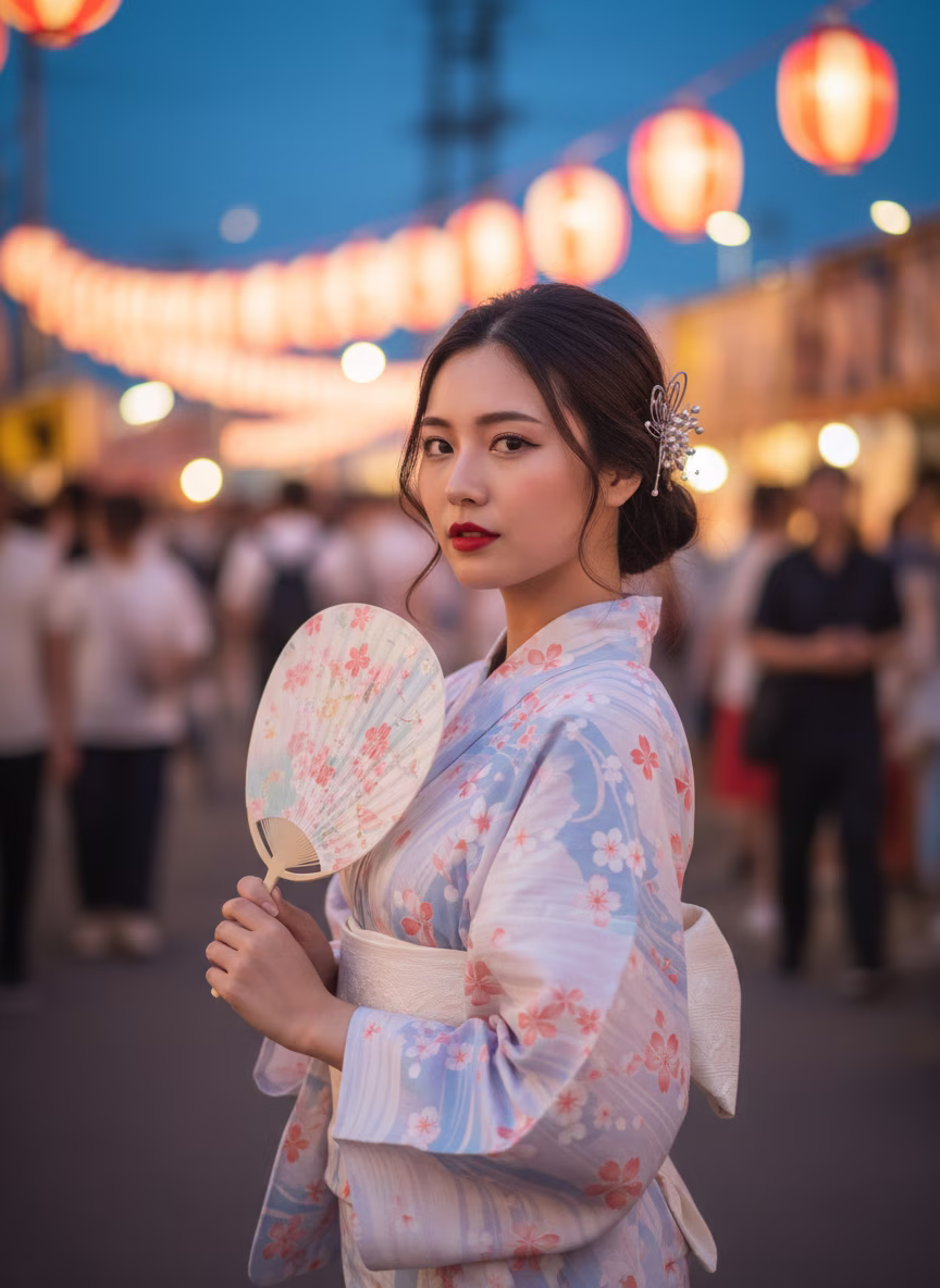 夏日祭典浴衣少女